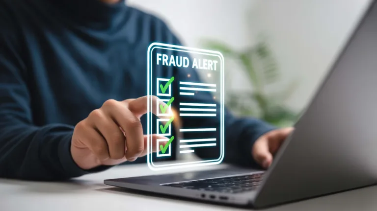 Cum să recunoști și să previi fraudele financiare? Sfaturi și recomandări utile 2 barbat la laptop avertizat de posibile fraude financiare