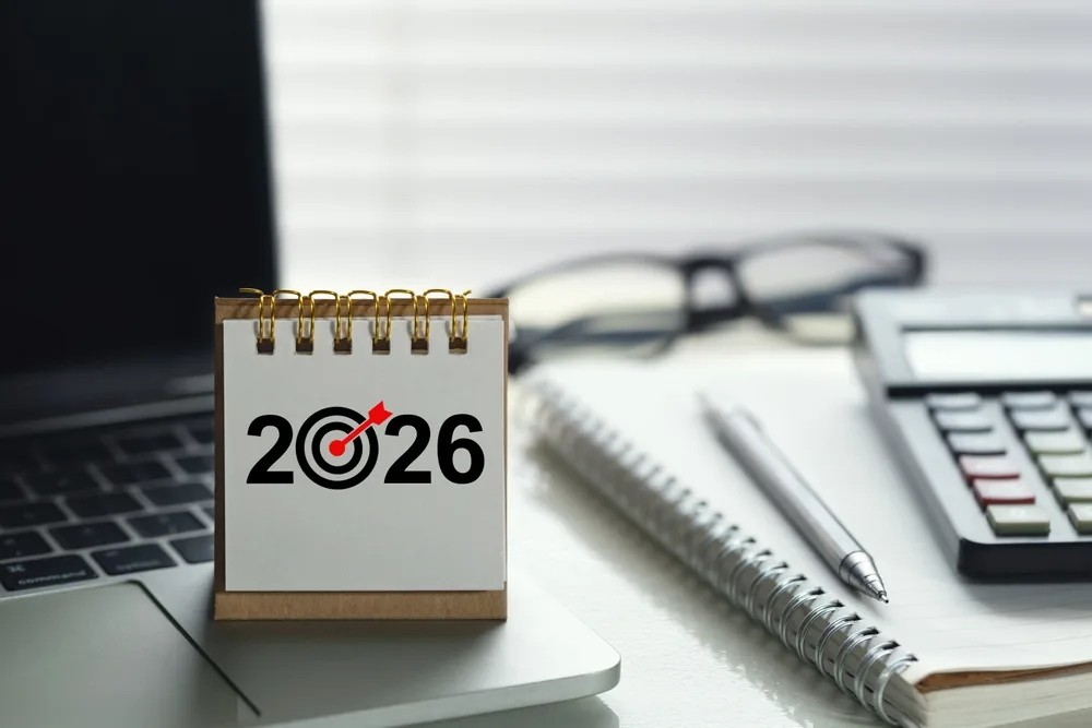 obiective financiare calendar cu 2026 pe birou