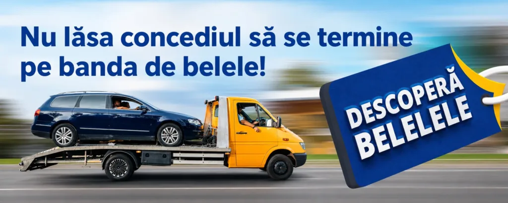 Regulamentul „Bani pentru belele – Tractare gratuită” (2026) 1 Tractare gratuită pe autostrada A2 – mașină pe platformă în campania Viva Credit „Bani pentru belele”